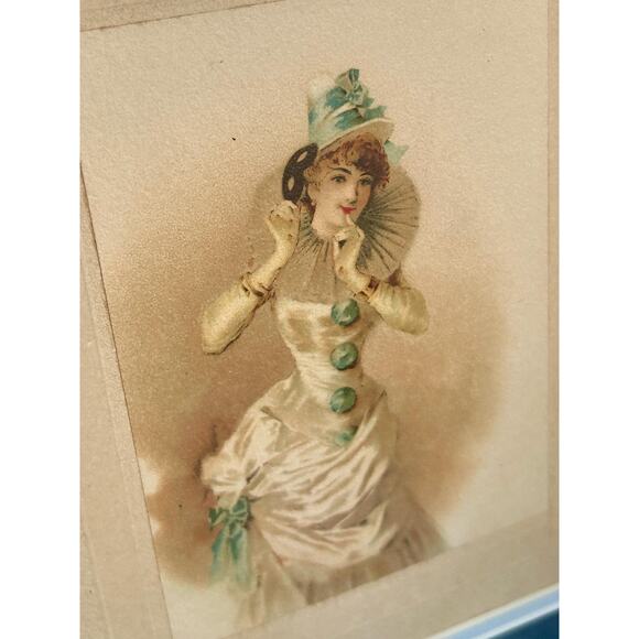 Antique Victorian Print of Woman in White Dress | 19th Century Artwork - Picture 3 of 7